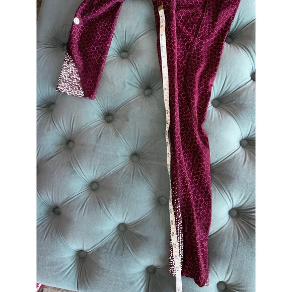 Lululemon 25in Leggings Reflective Maroon Red Pink Size 6 - Picture 10 of 11